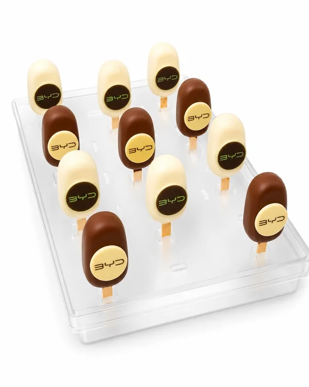 Tanda de paletas BYD listas para un evento